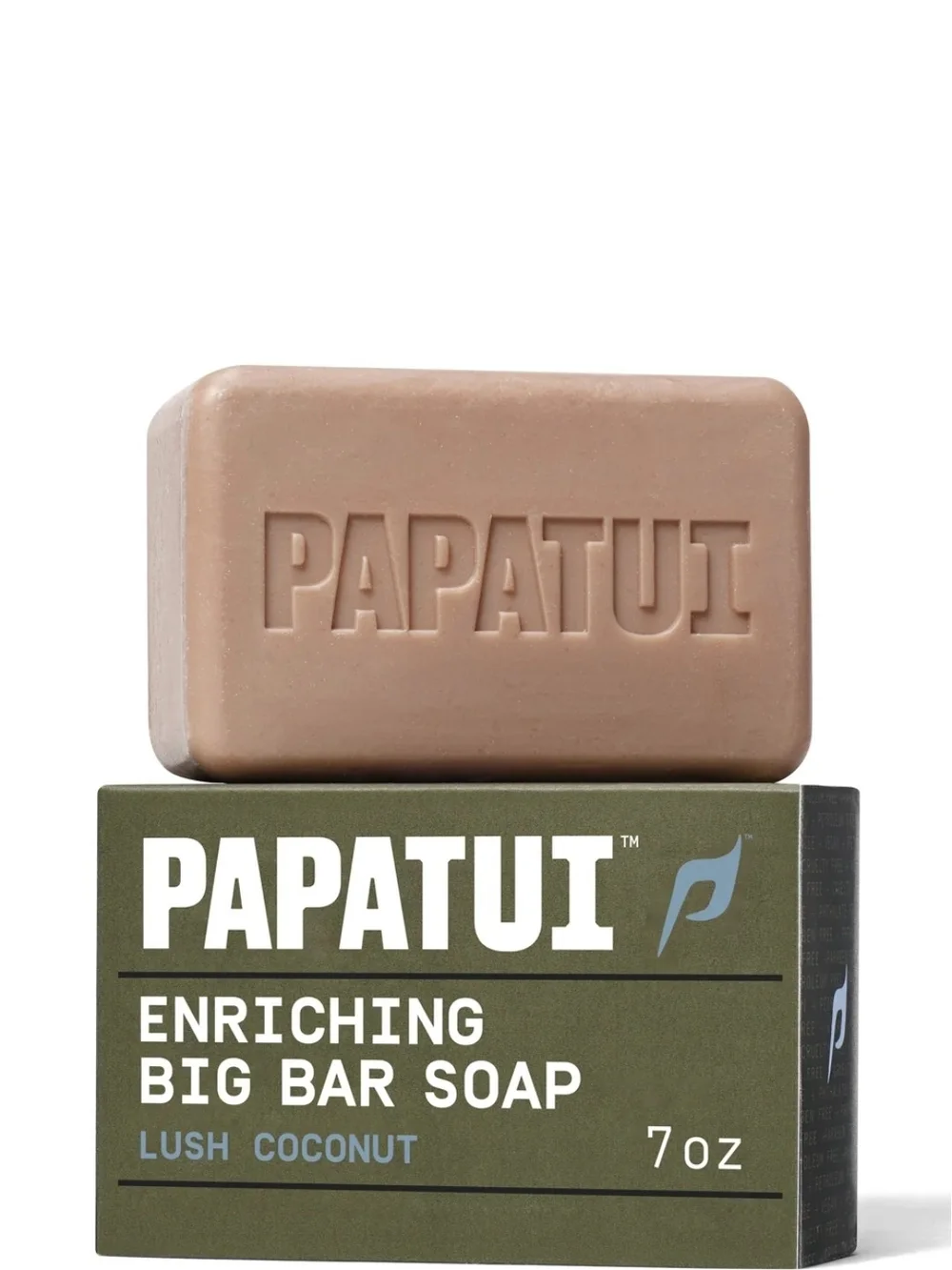 PAPATUI Enriching Big Bar Soap Lush Coconut 7 oz - Paraben-Free Men - Brand New